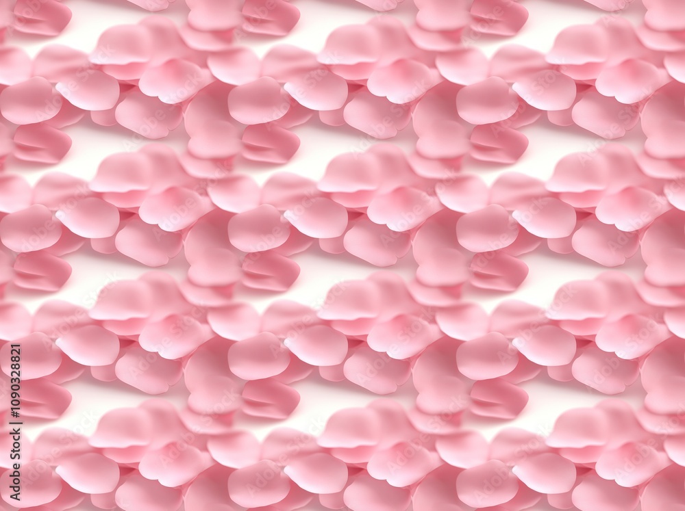 Obraz premium Pink Petal Seamless Pattern: Soft, delicate pink petals arranged in a repeating pattern, creating a romantic and elegant backdrop for your design projects. 