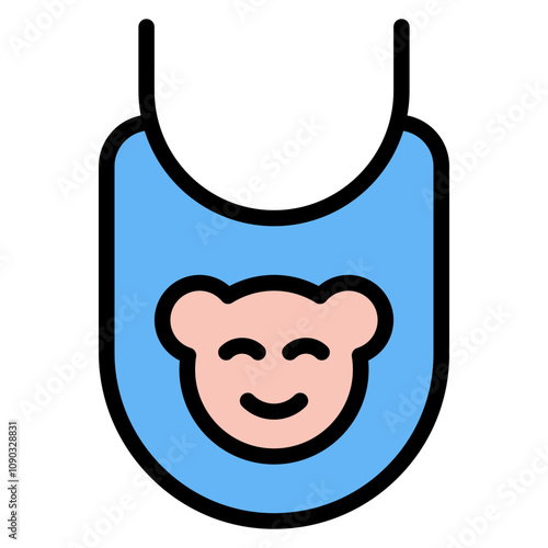 Baby Bib icon vector image. Can be used for Maternity.