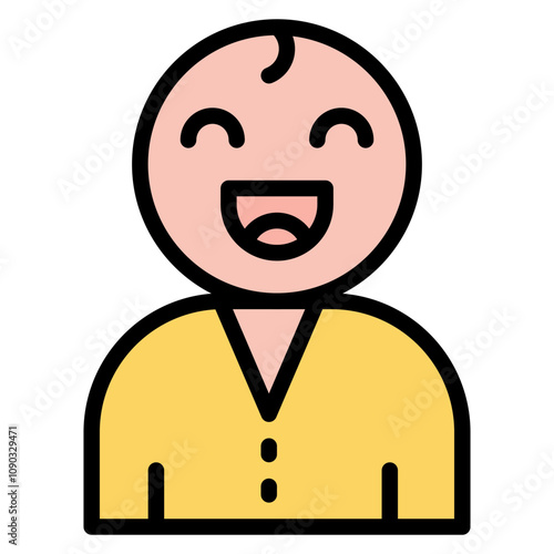 Laughing baby icon vector image. Can be used for Maternity.