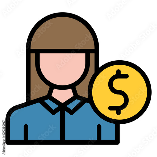 Female Client icon vector image. Can be used for Crime Investigation.
