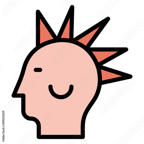 Punk icon vector image. Can be used for Artist Studio.