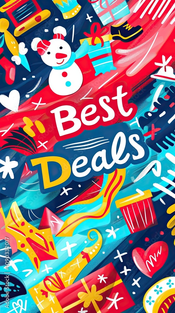 Fototapeta premium Festive Black Friday sale banner gifts and holiday decorations Best Deals
