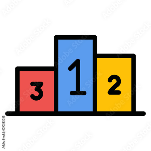 Winners Podium icon vector image. Can be used for Achievements.