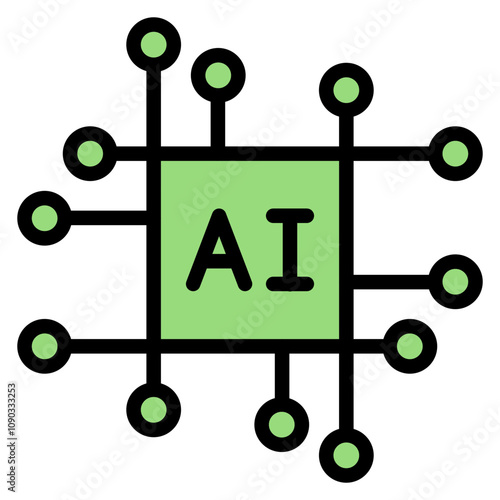 Artificial Intelligence icon vector image. Can be used for Robotics.