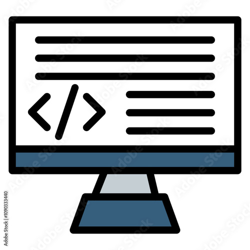 Coding icon vector image. Can be used for Robotics.