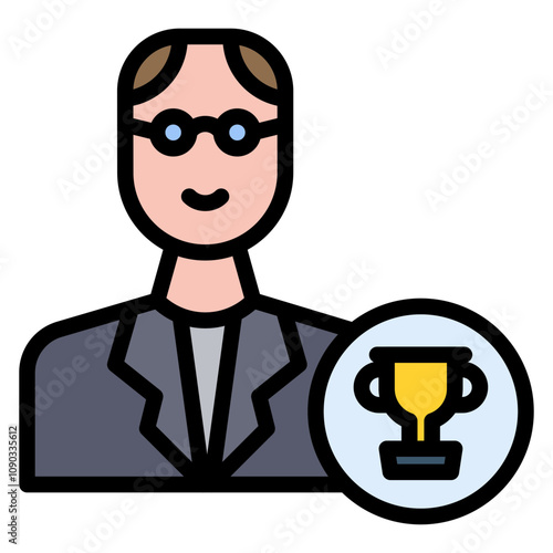 Recipient Male icon vector image. Can be used for Award Events.