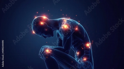 Fibromyalgia Pain Widespread Body Ache Illustration