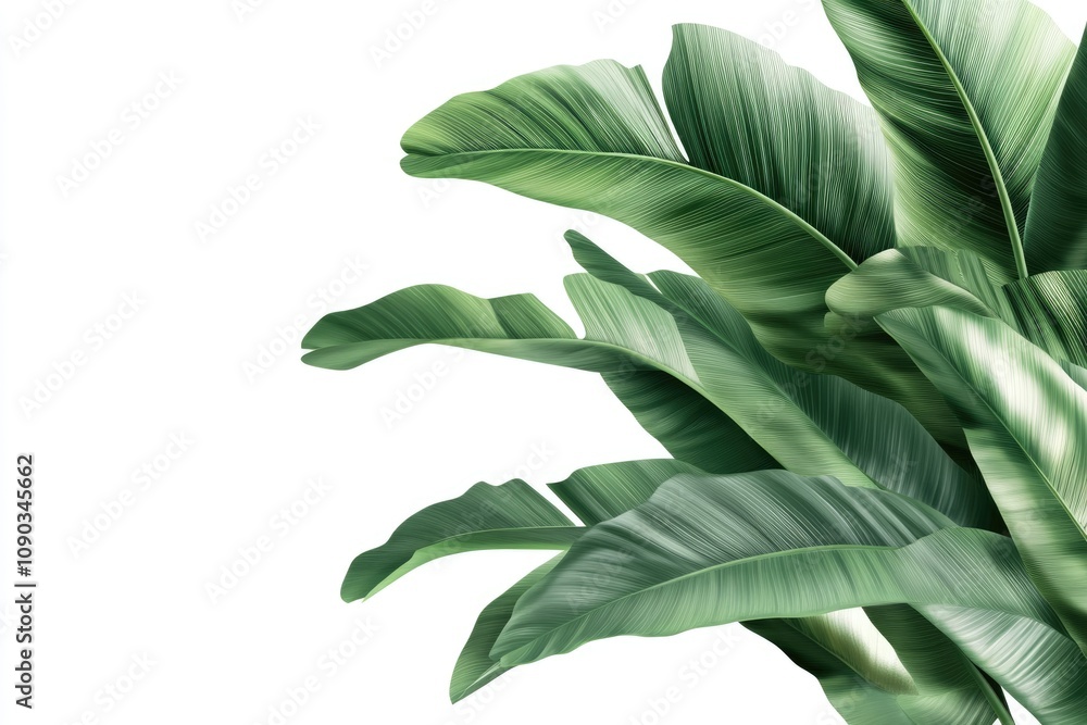 Obraz premium green spring leave isolated on white background