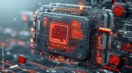 Wallpaper Mural Ai data breach alert in dark computer setup virtual workspace digital security cyber environment high-tech perspective Torontodigital.ca