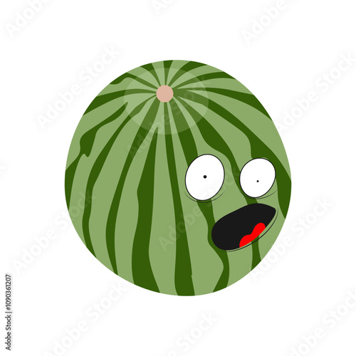 Watermelon. Emotions. Stickers. Memes. The emotion of fear and horror