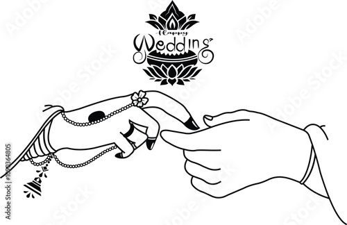 shubh vivah hindi calligraphy logo for wedding invitation card Vector design.