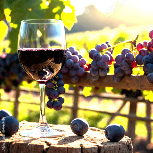 red wine and grapes
