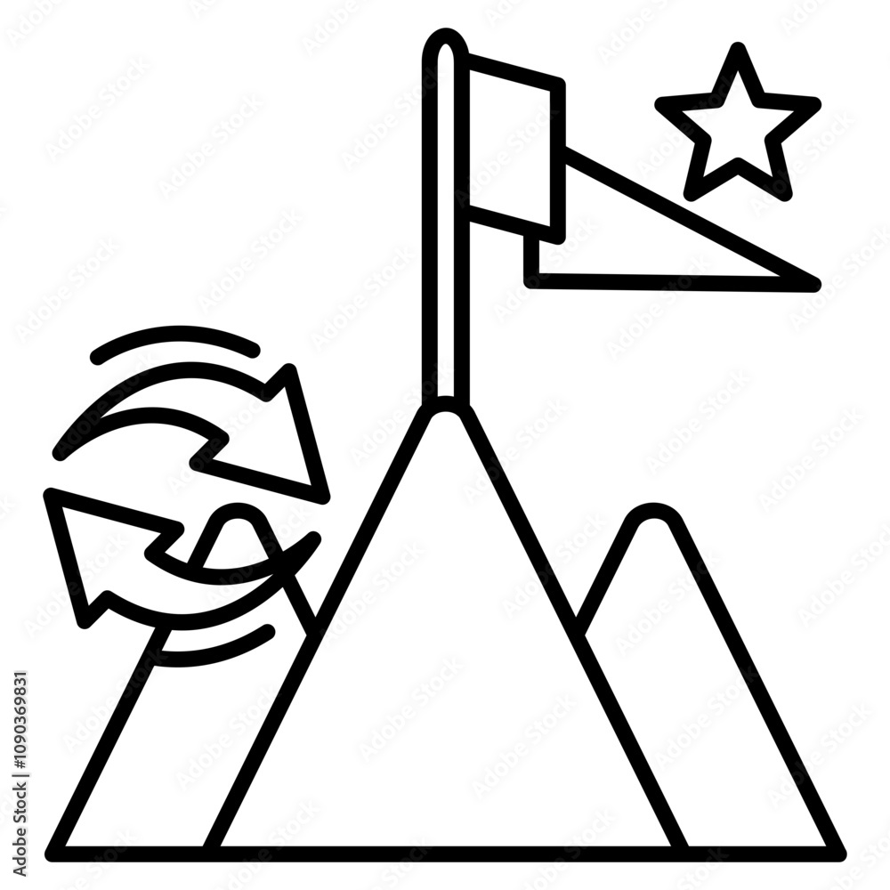 Fototapeta premium Flag on Mountain