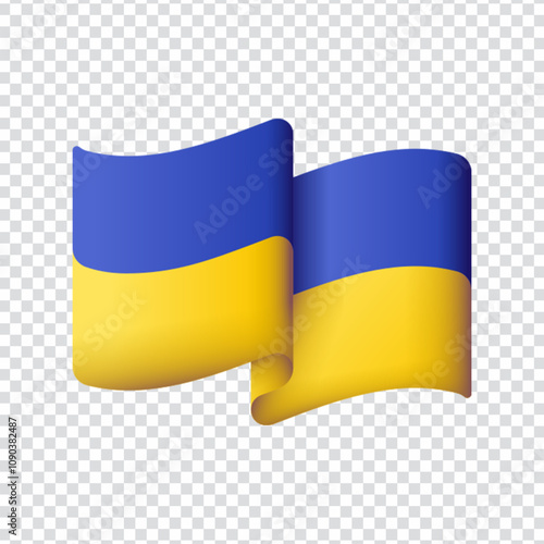 Flat vector icon of the Ukrainian national flag, designed in a clean and minimal style. Symbolizes Ukraine, national identity, freedom, and culture. Perfect for apps, websites, educational materials, 