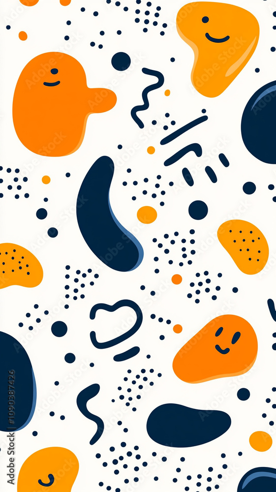 Whimsical abstract background with playful colors and shapes Whimsical abstract background with playful colors and shapes