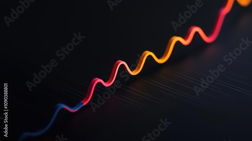 cost of capital concept. Conceptual line graph showing credit rating downgrades leading to rising cost of capital and declining valuation photo