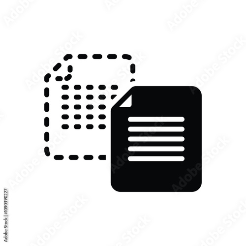 Black solid icon for copy