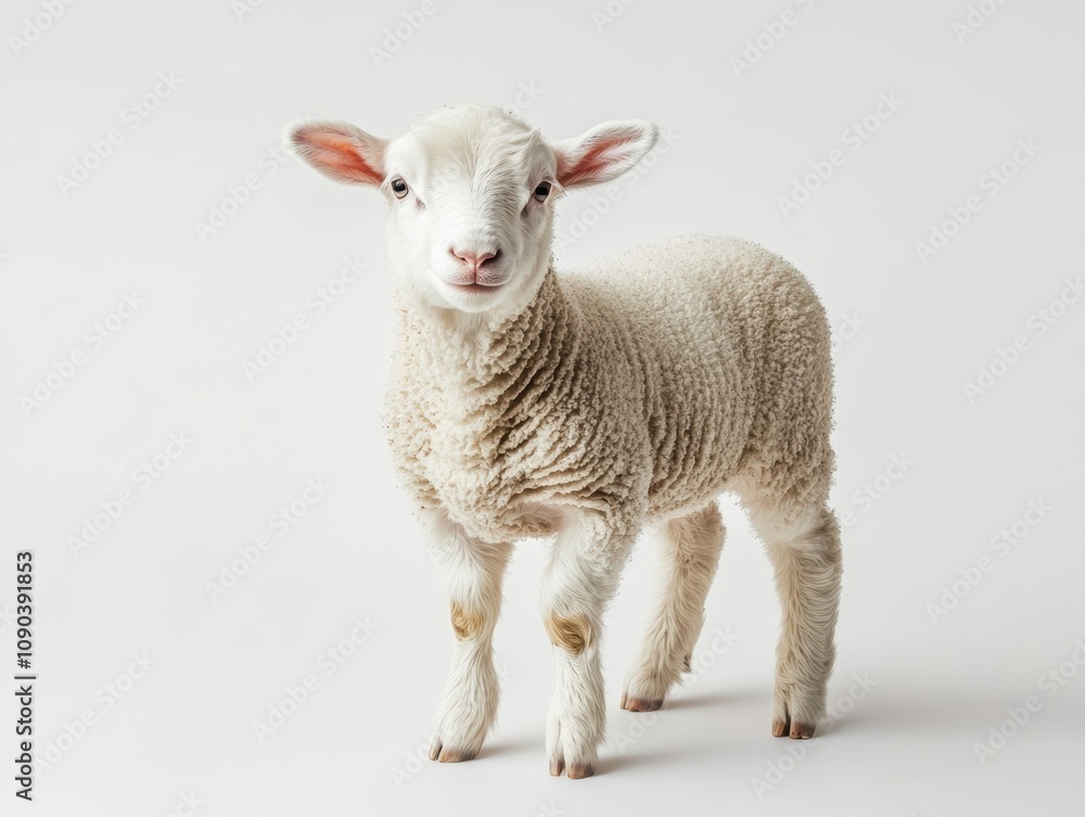 Fototapeta premium Adorable lamb standing gracefully.