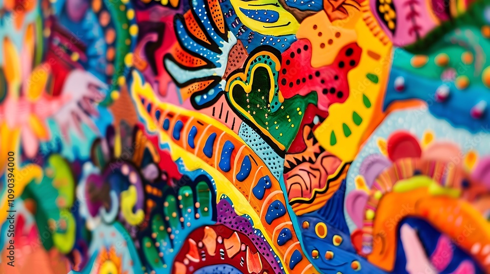 Obraz premium Colorful Abstract Art with Vibrant Patterns and Shapes