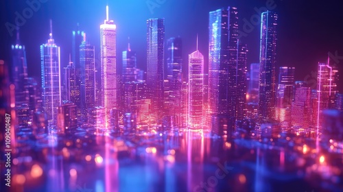 Neon city, Cityscape images, futuristic city landscape, Modern Cityscape in Neon City