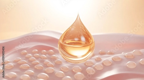 Luxurious Collagen Serum Transformation - Hydrating Skin Repair Concept in 3D Render