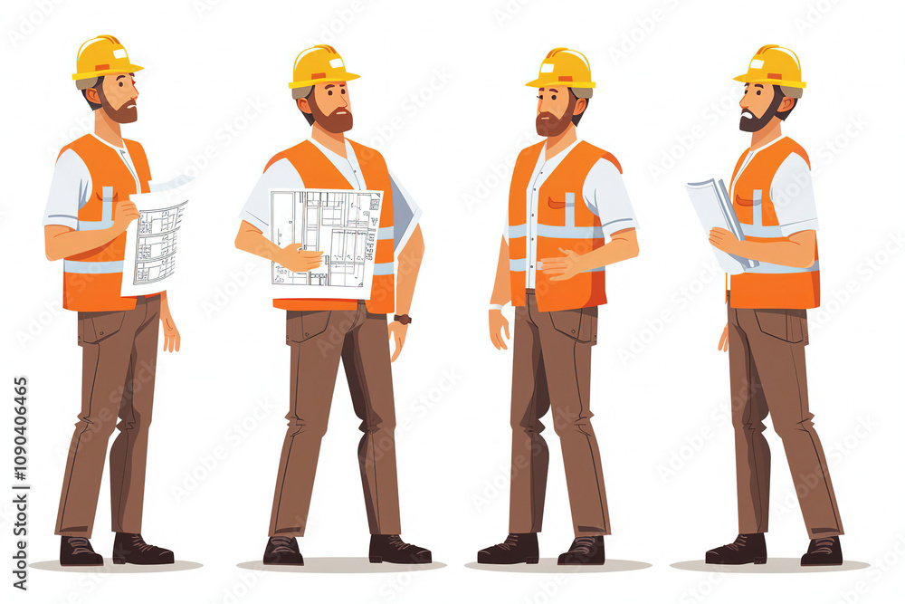 Obraz premium worker Construction Workers with Helmets