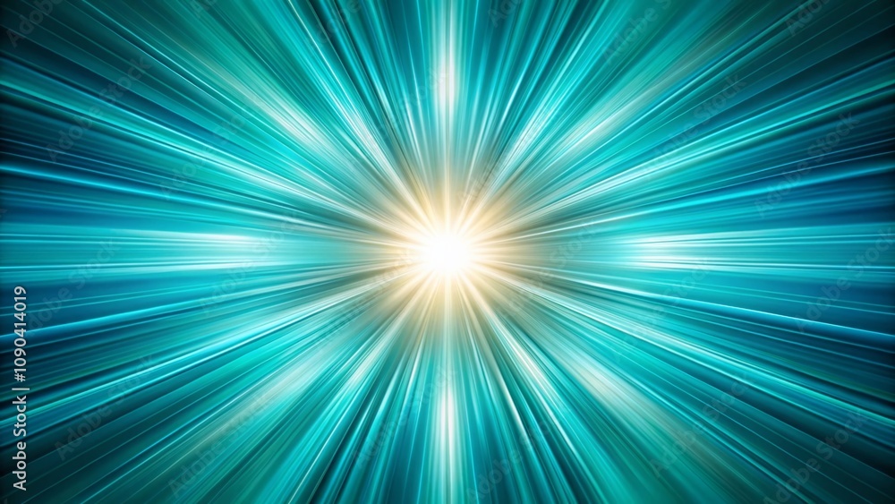Abstract Teal Sunburst Panoramic Zoom, White Background, Radial Gradient Abstract Teal Sunburst Panoramic Zoom, White Background, Radial Gradient