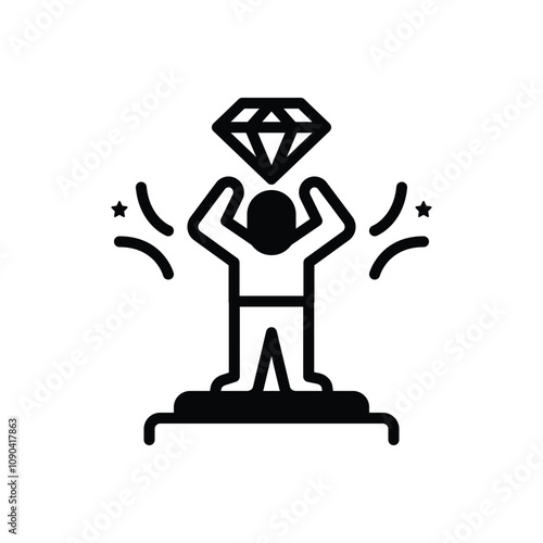Black solid icon for motivation