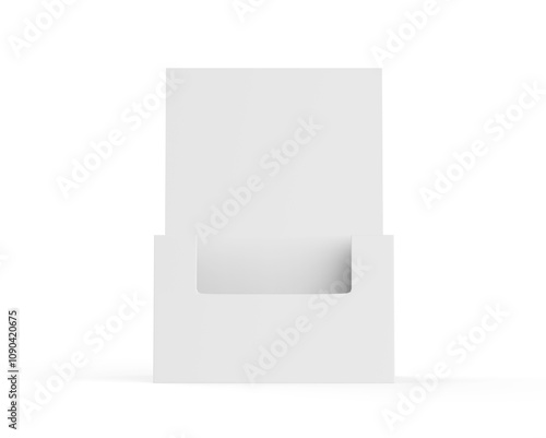 Foto Acrylic wall mount brochure holder mockup with blank white brochures