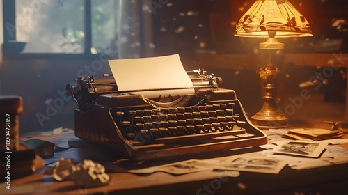 An Enchanting Setting with an Antique Typewriter and its Memories of Stories Yet to Be Told photo