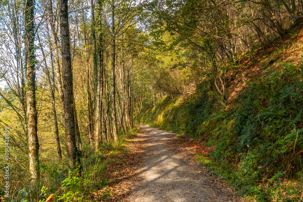 Fototapeta premium Urdaburu mountain trail in Errenteria, Gipuzkoa. The Basque Country