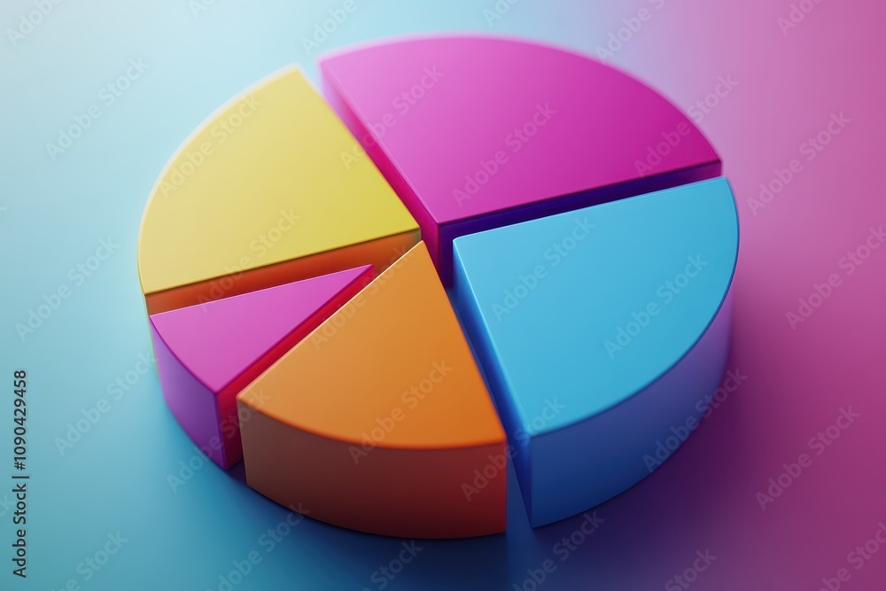 Obraz premium A colorful pie chart representing data segments in a modern design.