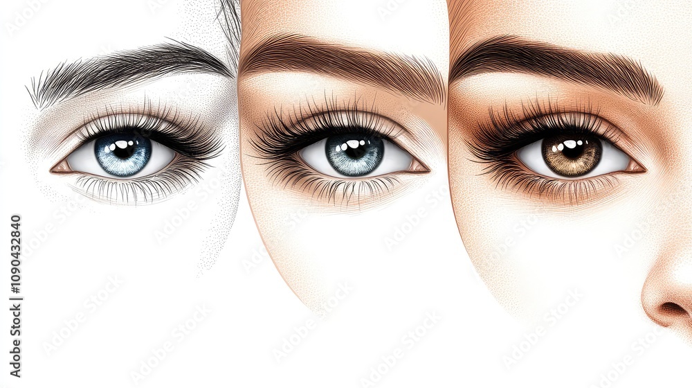 Fototapeta premium Face Chart Makeup Artist Blank Template for Visage Makeup Application