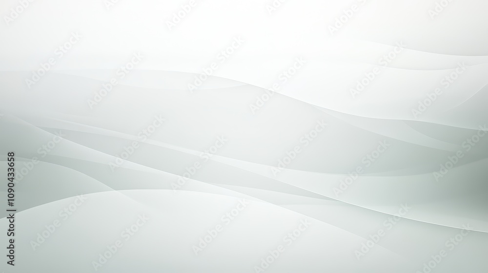 Obraz premium Soft and Elegant Abstract Background Featuring Fluid Waves of Light Gray and White in a Serene and Minimalistic Design for Various Creative Projects