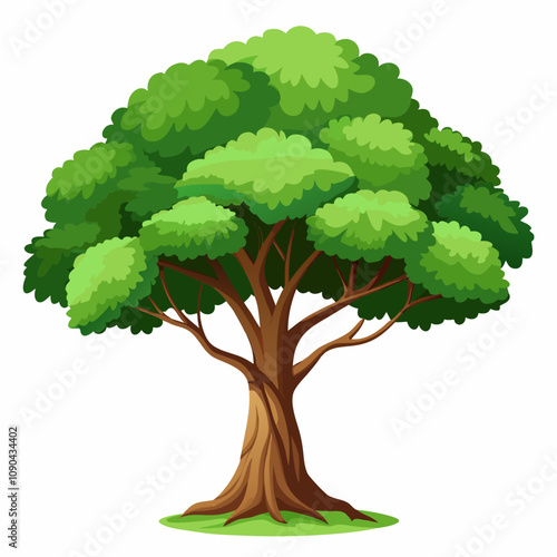 Big tree vector illustration isolated on white background