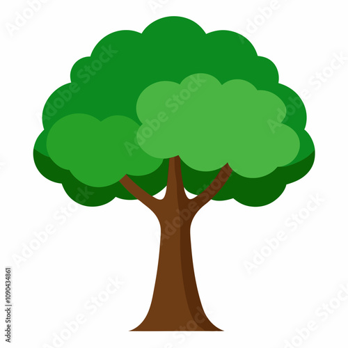 Big tree vector illustration isolated on white background