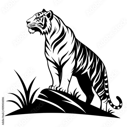 Tiger silhouette vector 