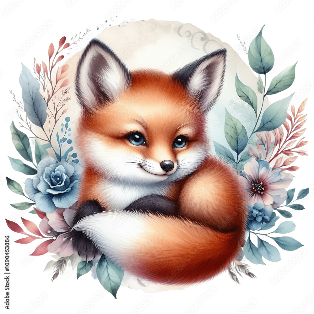 Obraz premium red fox cartoon