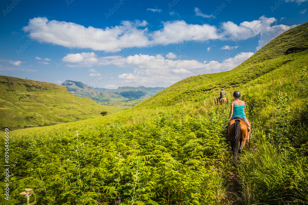 Fototapeta premium Horseback Riding in Lesotho