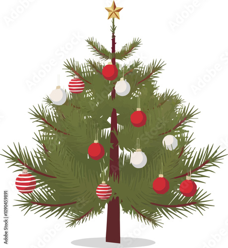 "Explore stunning Christmas tree vector designs with a crisp white background. Ideal for holiday projects, invitations, and festive branding, these scalable vector graphics offer versatility and elega