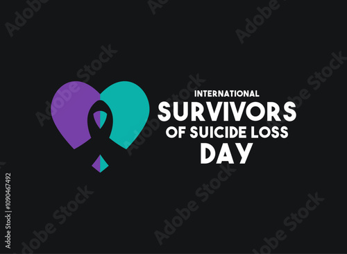 Vector Illustration of International Survivors of Suicide Loss Day. Black background.