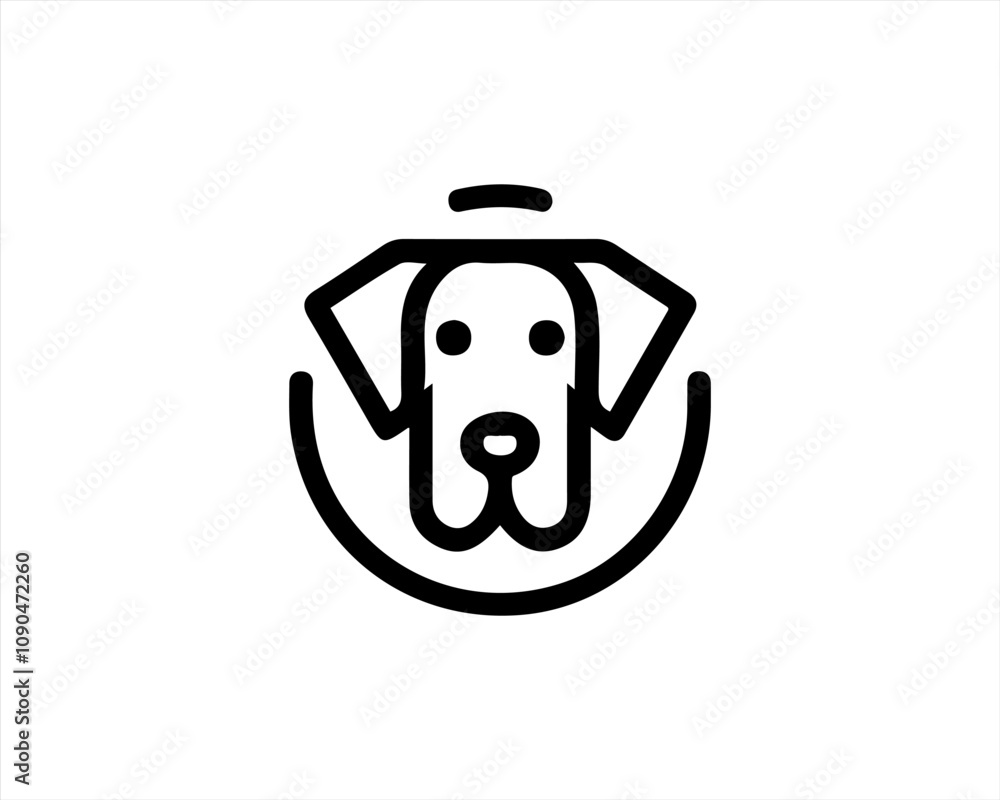 Obraz premium Dog Logo design template. Dog head icon. Outline dog Vector illustration.