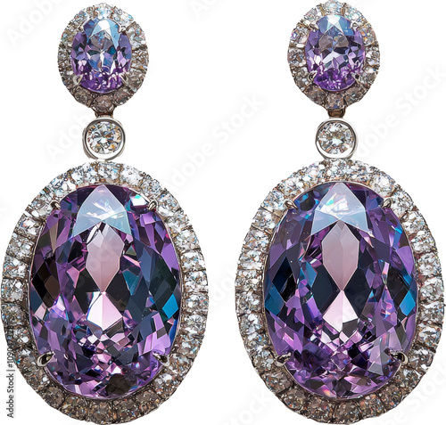 purple violet diamond earrings  photo