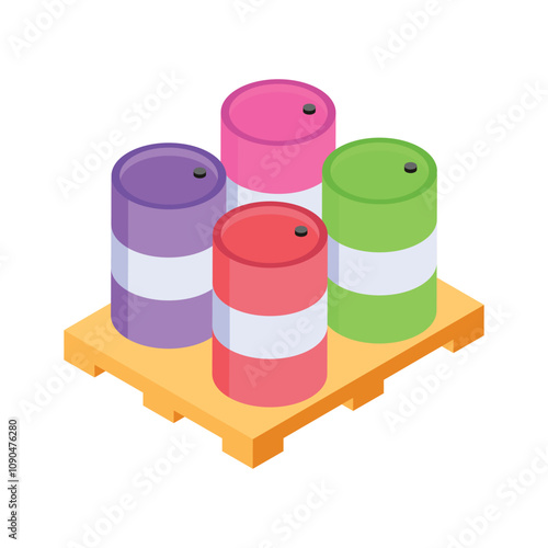 Check this amazing icon of oil barrels in isometric style