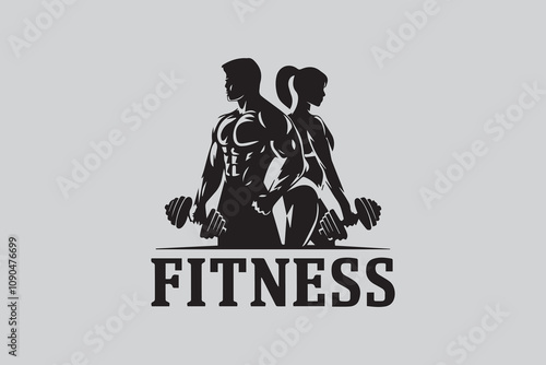 Silhouettes Women and Men in Fitness vector