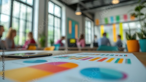 Wallpaper Mural A vibrant employee training session depicted in an elegant corporate slide, Company showcase presentation, continuous learning Torontodigital.ca