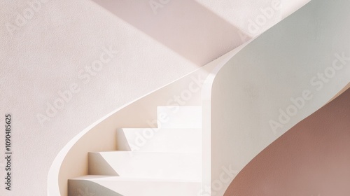 Spiral staircase in a modern building dramatic lighting emphasizing architectural beauty and depth