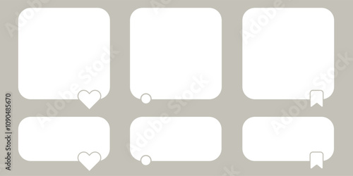 Testimonial templates for social media, square beige vector featuring speech bubbles, star ratings, and customer feedback icons. Perfect for review posts.