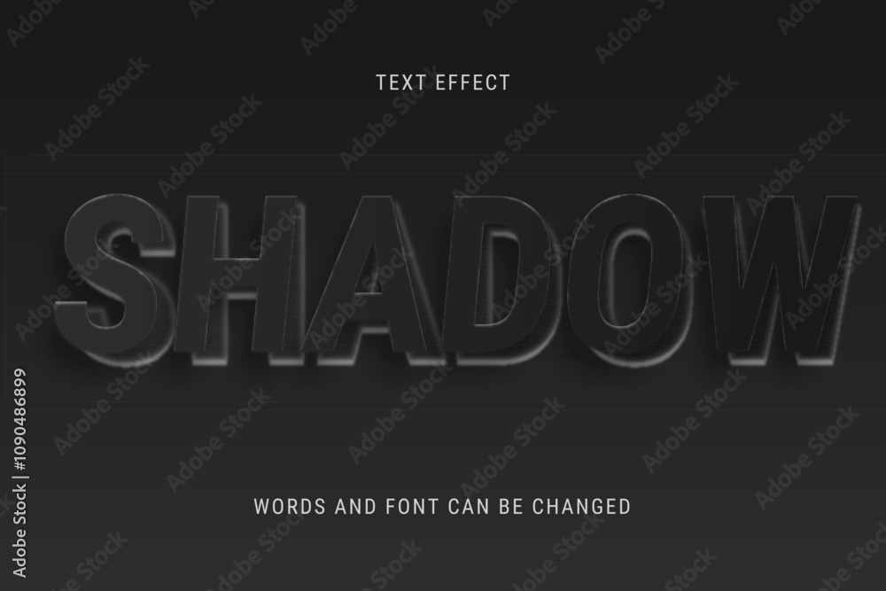 Obraz premium shadow cutout text effect editable eps cc