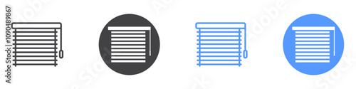 Blinds icon flat line symbol set.